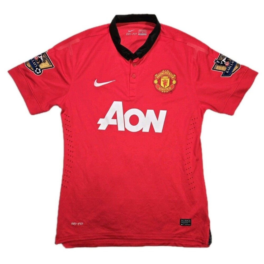 Mens Nike DriFit Manchester United Short Sleeve Polo Shirt Soccer Medium Red